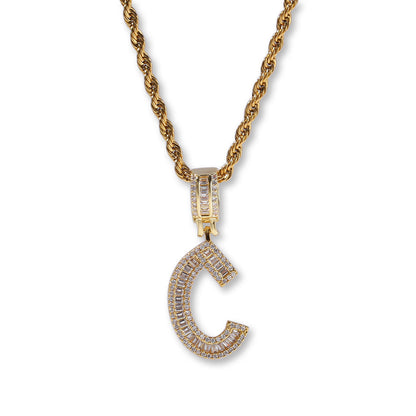 Jewelry T square zircon English letter pendant Word Up Spectrum