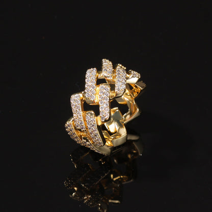 Rings Microencrusted Zircon 2 Rows Diamond Hip Hop Cuban St. Valentine's