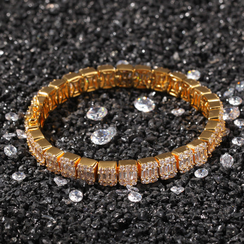 Bracelet INS Wind Ladder Square Zircon Hiphop Bracelet Spectrum St. Valentine's