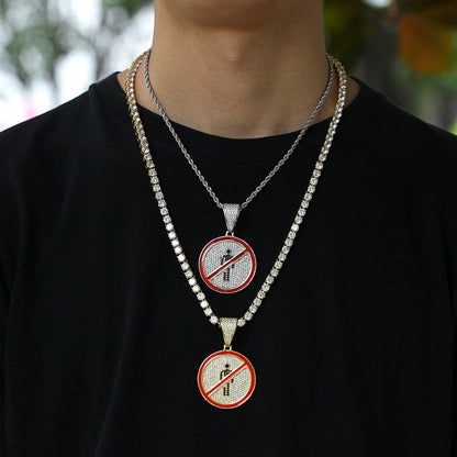 Jewelry Copper Zircon Disc Pendant hiphop Spectrum Jesus Pieces