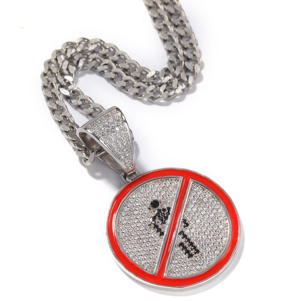 Jewelry Copper Zircon Disc Pendant hiphop Spectrum Jesus Pieces