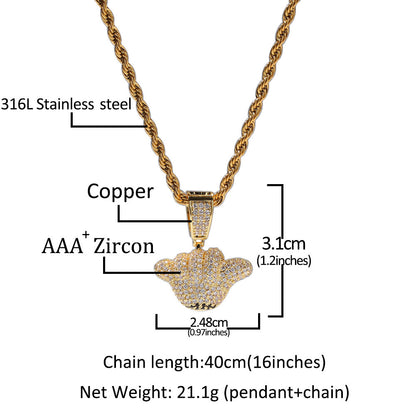 Jewelry Gold Plated 666 Pendant Necklace Pendant Hiphop Number Pieces Spectrum