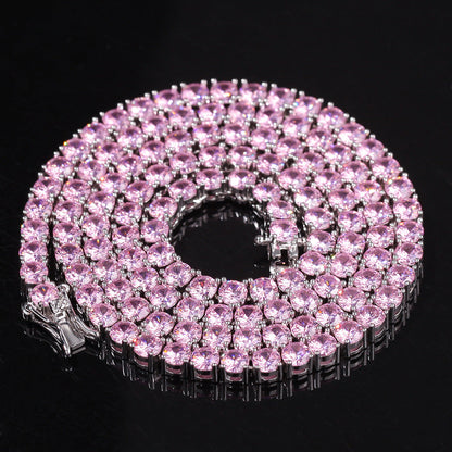 Jewelry Hip Hop Pink Zircon Anhe Pendant Copper Inlaid Zircon Crosses St. Valentine's Spectrum