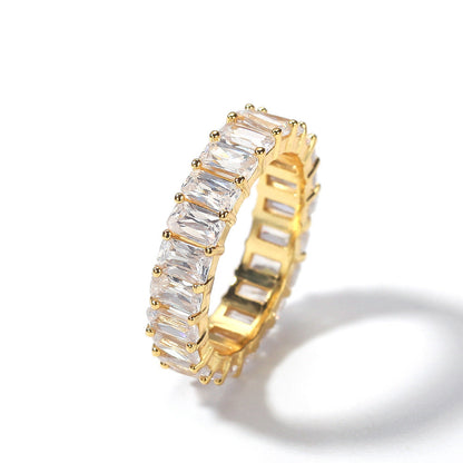 Rings Rap Men's Square Zircon Ring Hiphop St. Valentine's