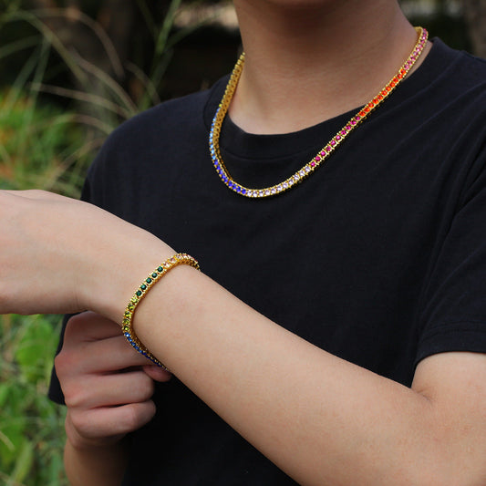 Bracelet Hip Hop 4mm Alloy Diamond Bracelet Bracelet Spectrum Jesus Pieces