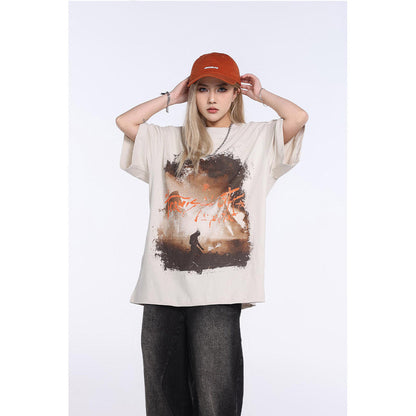 Unisex T-Shirts Travis Scott Album Portrait Cover Casual Loose T-Shirt
