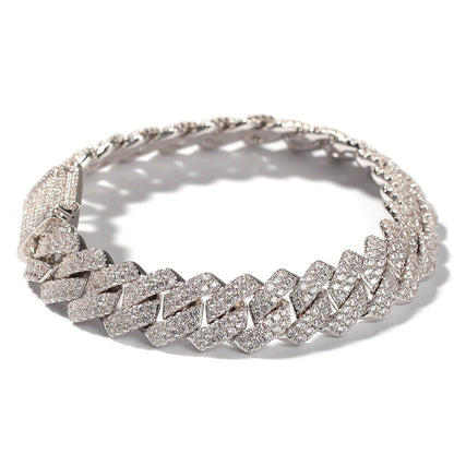 Bracelet Microencrusted Zircon Bracelet Bar Cuban Bracelet Spectrum St. Valentine's