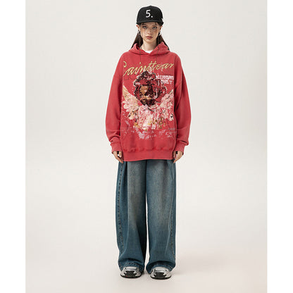 Unisex Hoodies Saint Michael Angel Boy Pattern Loose Hoodie