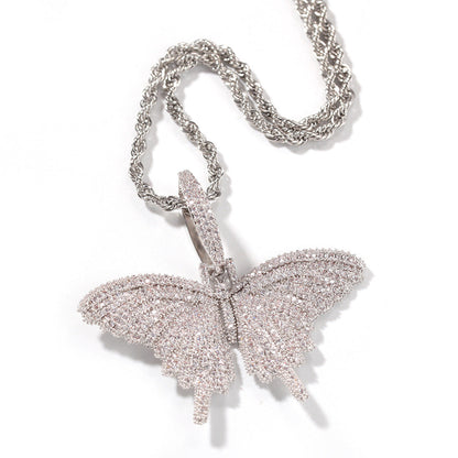 Jewelry Copper Zircon Colored Butterfly Pendant Necklace ins Animal St. Valentine's Spectrum