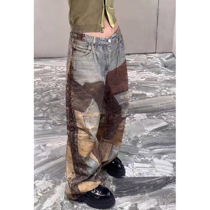 Unisex Pants Trendy Old Loose Jeans