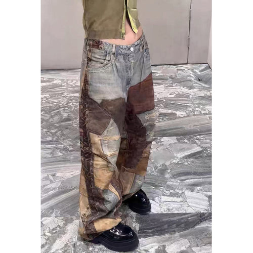 Unisex Pants Trendy Old Loose Jeans