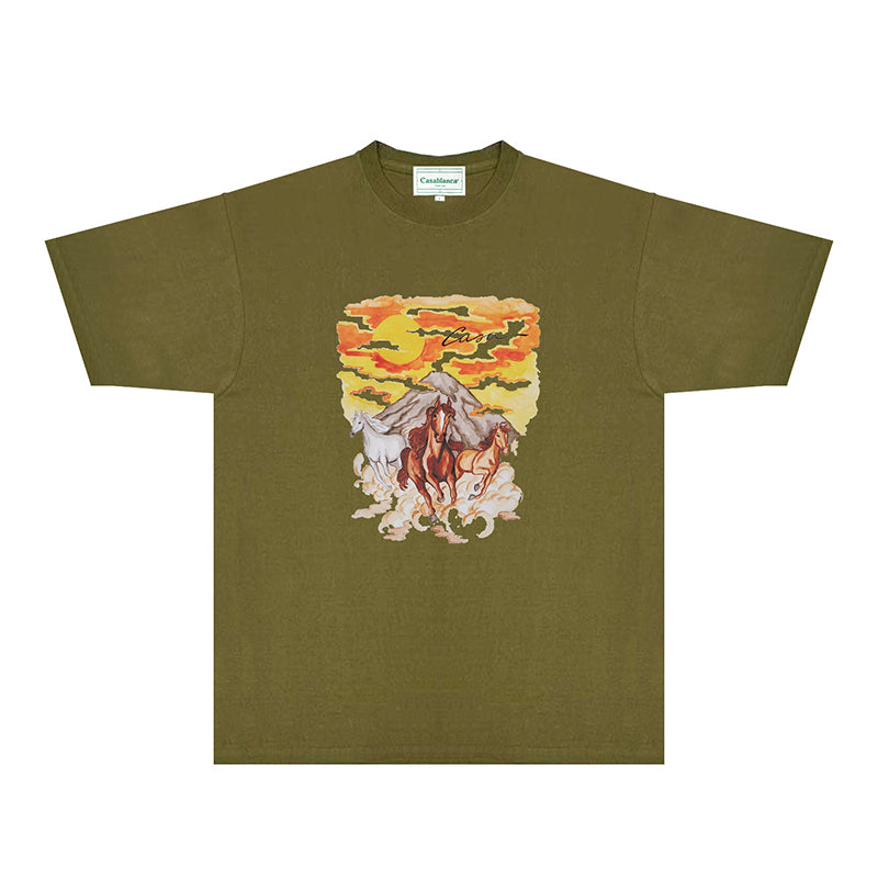 Casablanca T Shirts Fashion Print Street