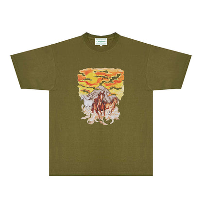 Casablanca T Shirts Fashion Print Street