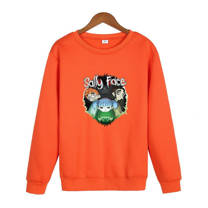 Sally Face Hoodie Crew Neck Personality Casual Sweatshirt
