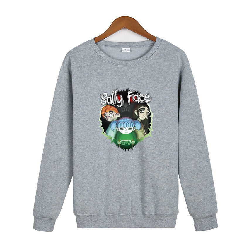 Sally Face Hoodie Crew Neck Personality Casual Sweatshirt