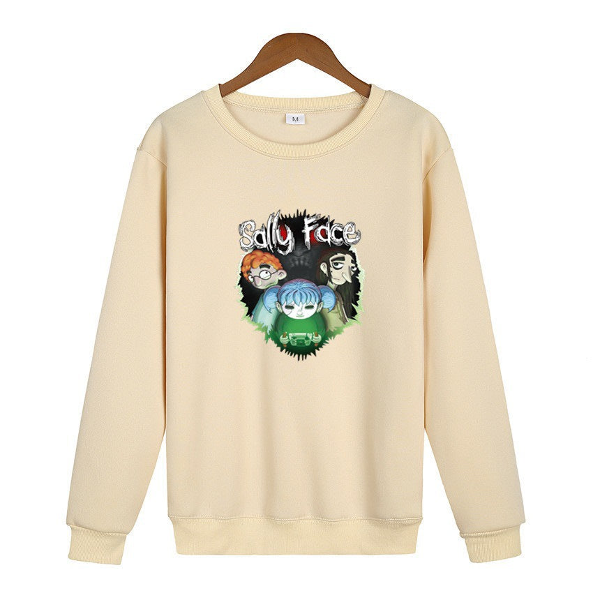 Sally Face Hoodie Crew Neck Personality Casual Sweatshirt