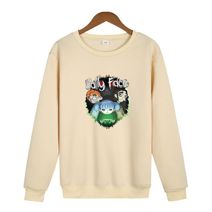 Sally Face Hoodie Crew Neck Personality Casual Sweatshirt