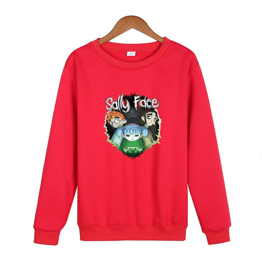 Sally Face Hoodie Crew Neck Personality Casual Sweatshirt