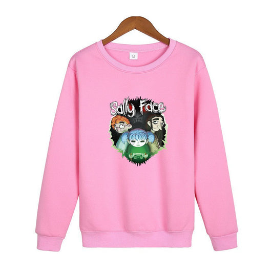 Sally Face Hoodie Crew Neck Personality Casual Sweatshirt