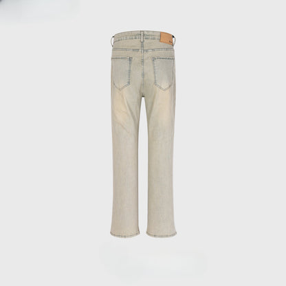 MIJKO Men's Vintage Pants MIJKO Men's Women's Trousers Washed Old Jeans
