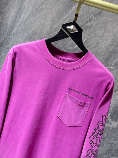 Chh Chrome Heart Long Sleeve Shirt Unisex Fashion Loose Long Sleeve Shirt