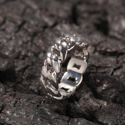 Rings Glossy Cuban Chain Ring Copper St. Valentine's