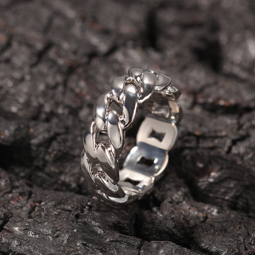 Rings Glossy Cuban Chain Ring Copper St. Valentine's