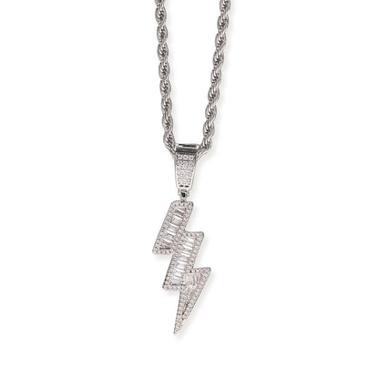 Jewelry ins zircon lightning pendant necklace hip hop lightning royalty Jesus Pieces