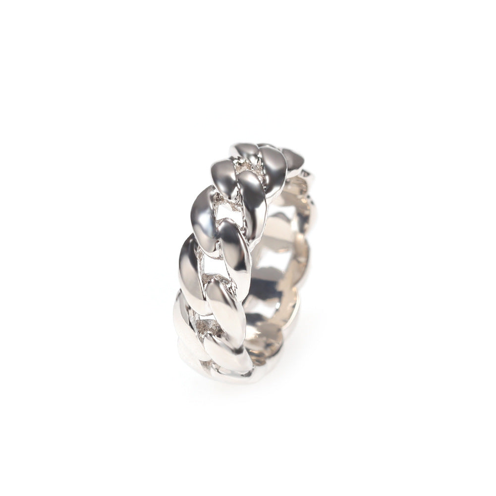 Rings Glossy Cuban Chain Ring Copper St. Valentine's