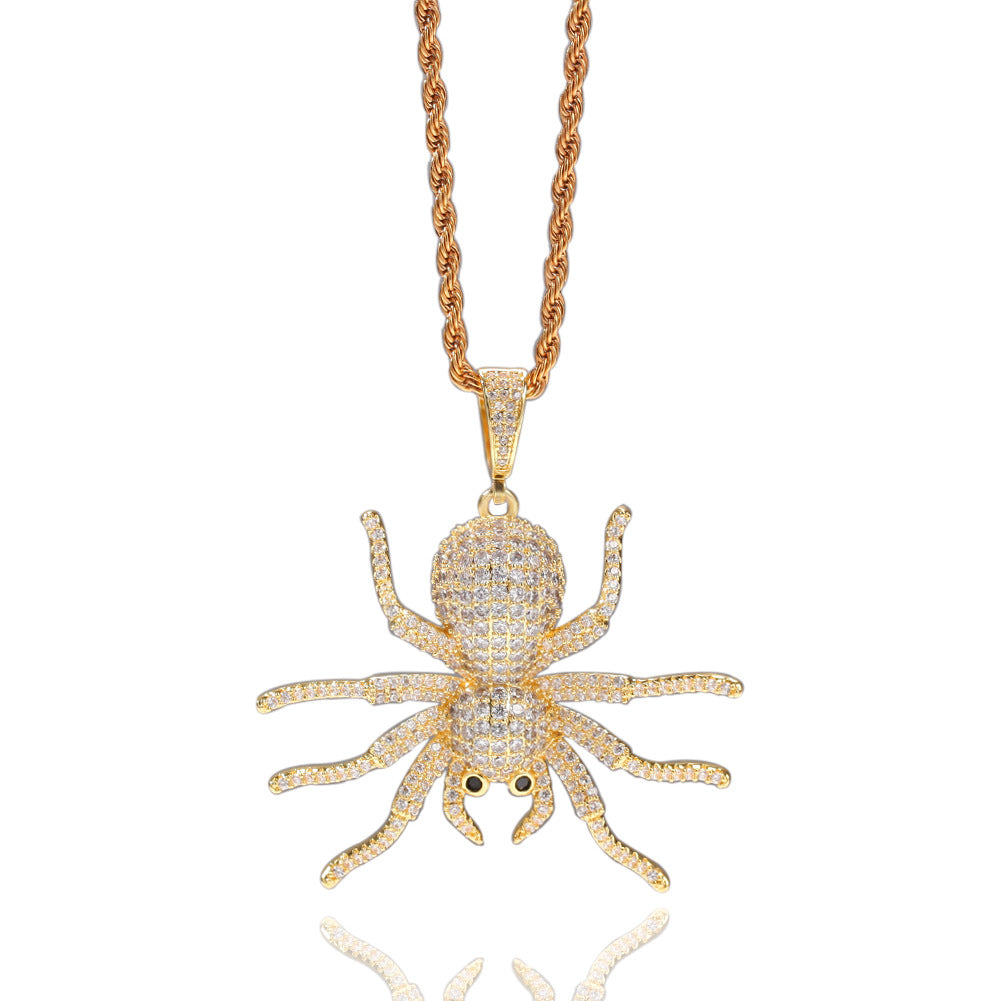 Jewelry ins Spider Pendant Necklace Versatile Zircon Spectrum