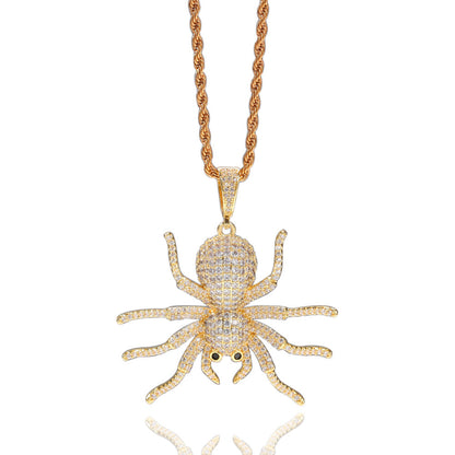 Jewelry ins Spider Pendant Necklace Versatile Zircon Spectrum