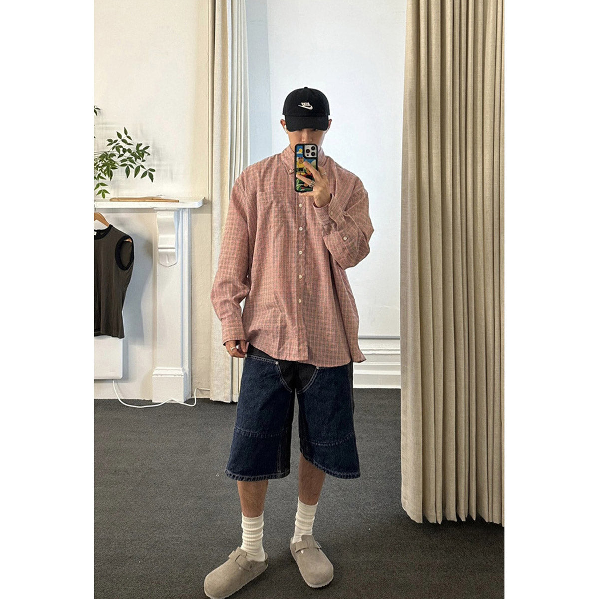 Unisex Shirts OUR LEGACY Pink Checked Loose Lining