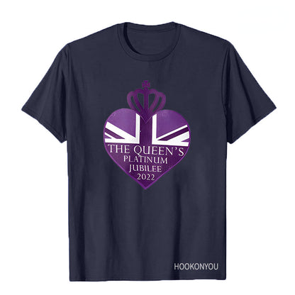 Inspired by Queen's Platinum Jubilee 2022 Elizabeth 70 Years T-shirt round Neck Short Sleeve
