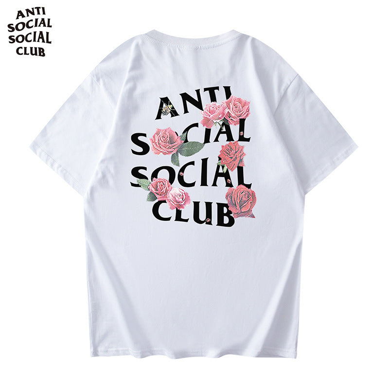 Anti Social Club T Shirt Men's Summer Men's Cotton Short-Sleeved T-shirt
