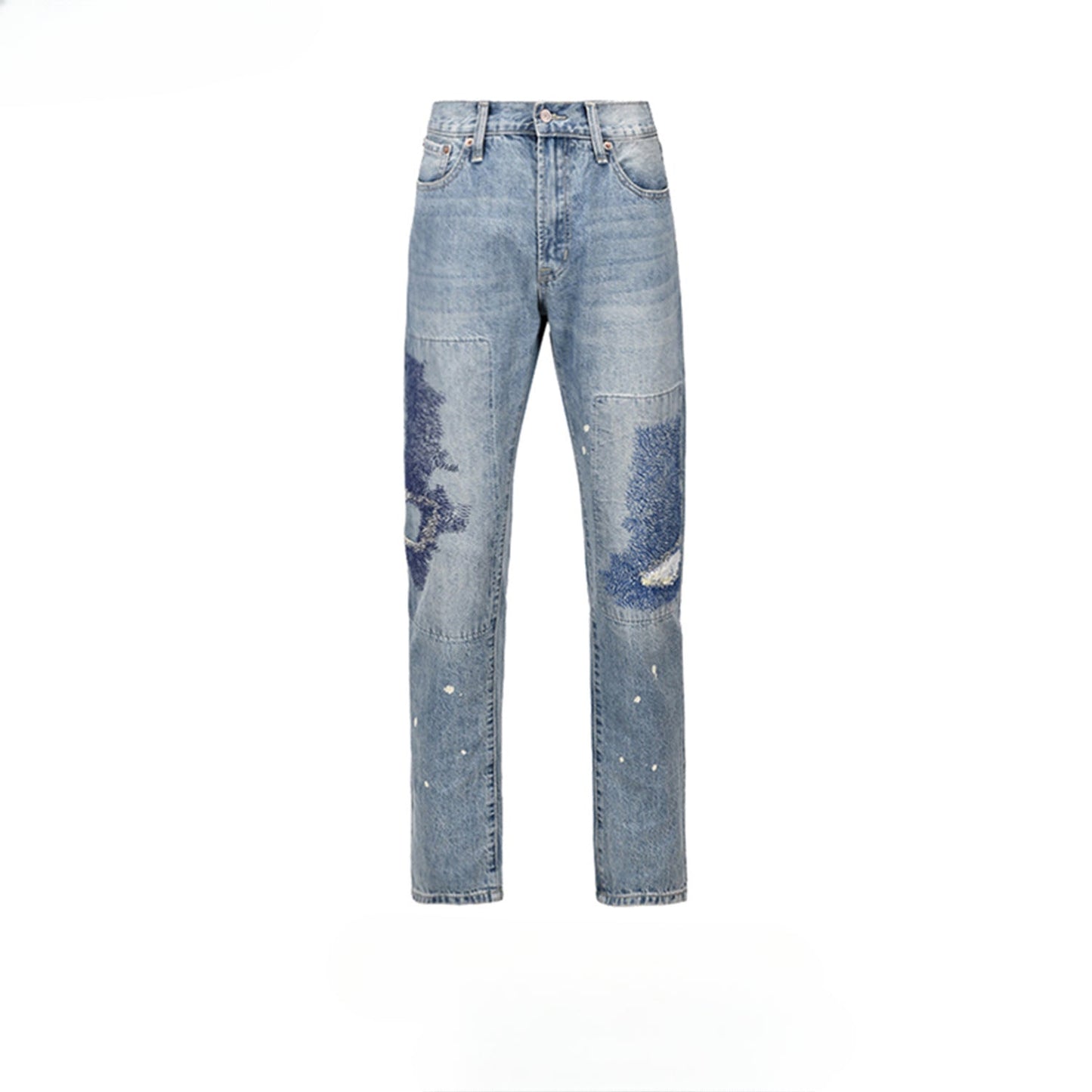 MIJKO Men's Vintage Pants MIJKO Men's Women's Autumn and Winter Urban Street Trendy Trousers Ripped Jeans