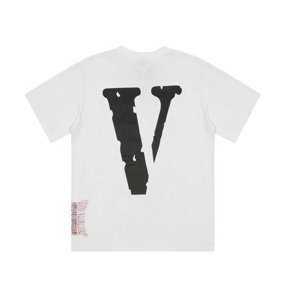 Vlone T Shirts Irregular Letter Print Short-Sleeve T-shirt Men and Women Couple BF Loose Half Sleeve