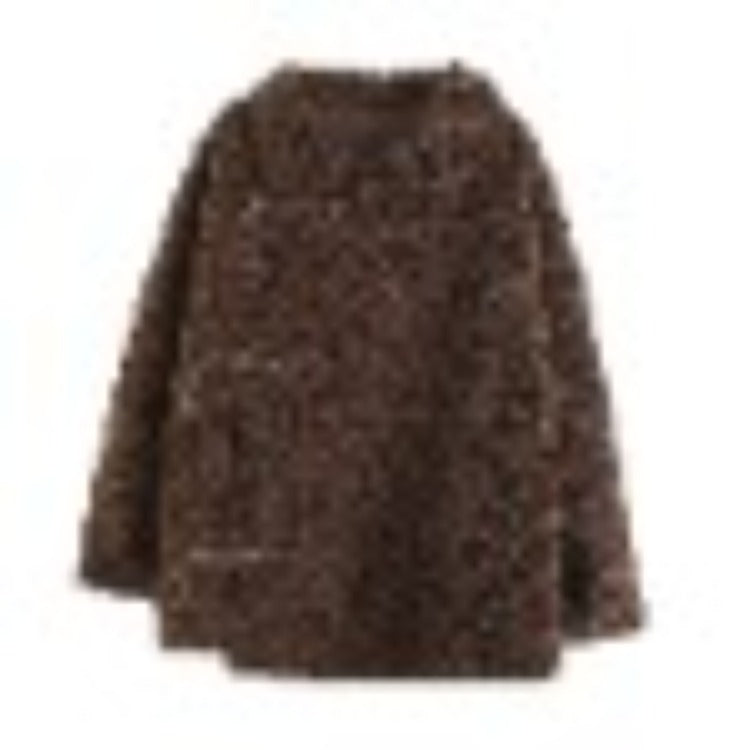 Women Cotton Coat Lamb Wool Coat Women Retro Loose