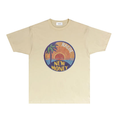 Rhude T Shirts Printed Trendy Pure Cotton