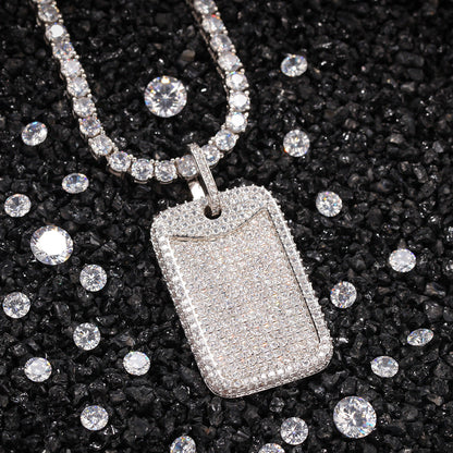 Jewelry Summer Heavy Industry Design Green Zircon Square Pendant Royalty Spectrum