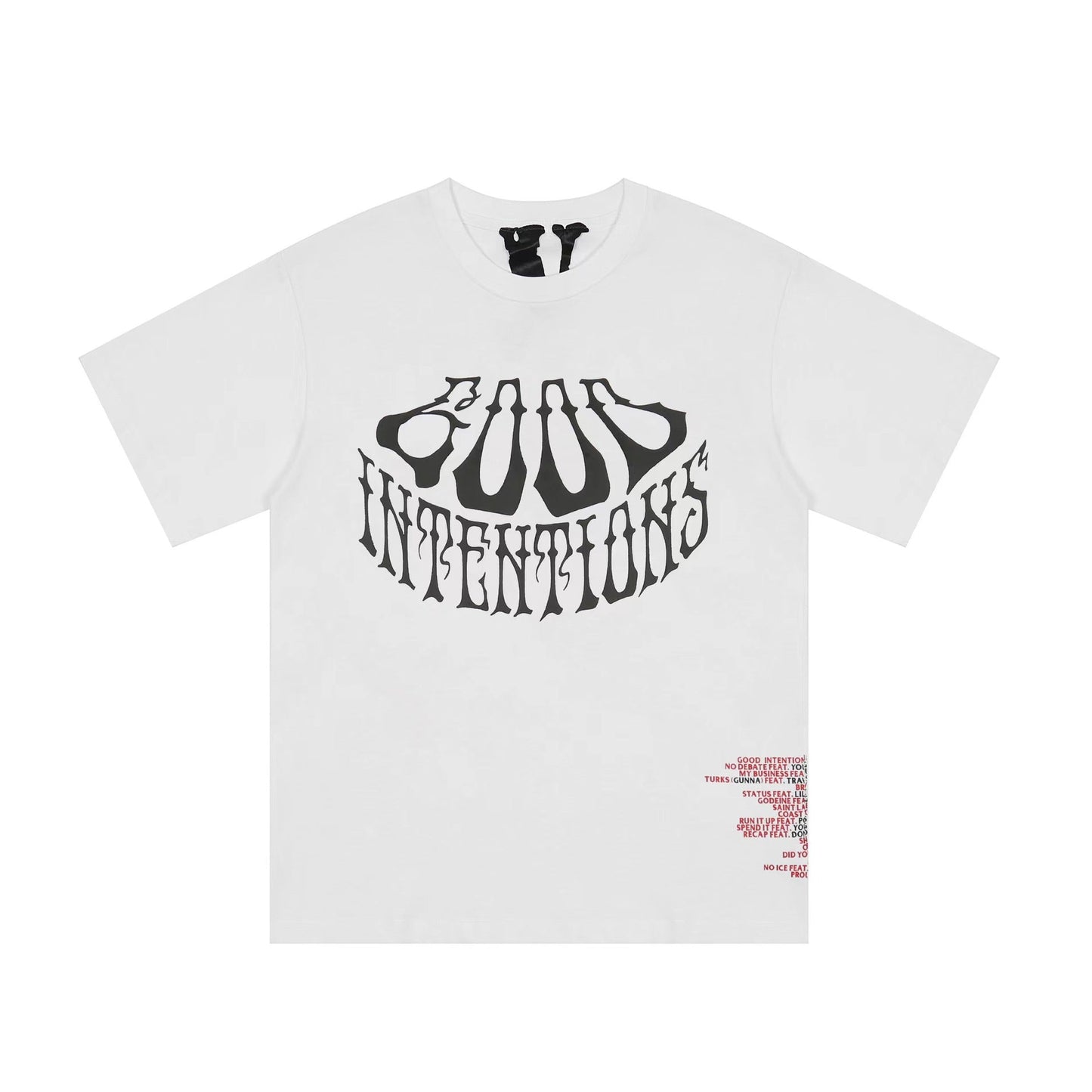 Vlone T Shirts Irregular Letter Print Short-Sleeve T-shirt Men and Women Couple BF Loose Half Sleeve