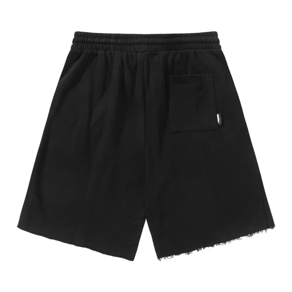 Men Shorts Casual Shorts Loose Raw Hem Sports