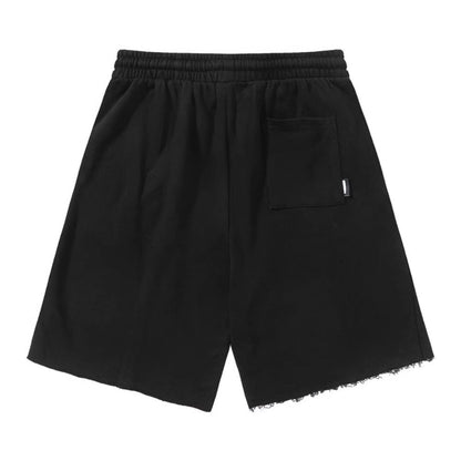 Men Shorts Casual Shorts Loose Raw Hem Sports