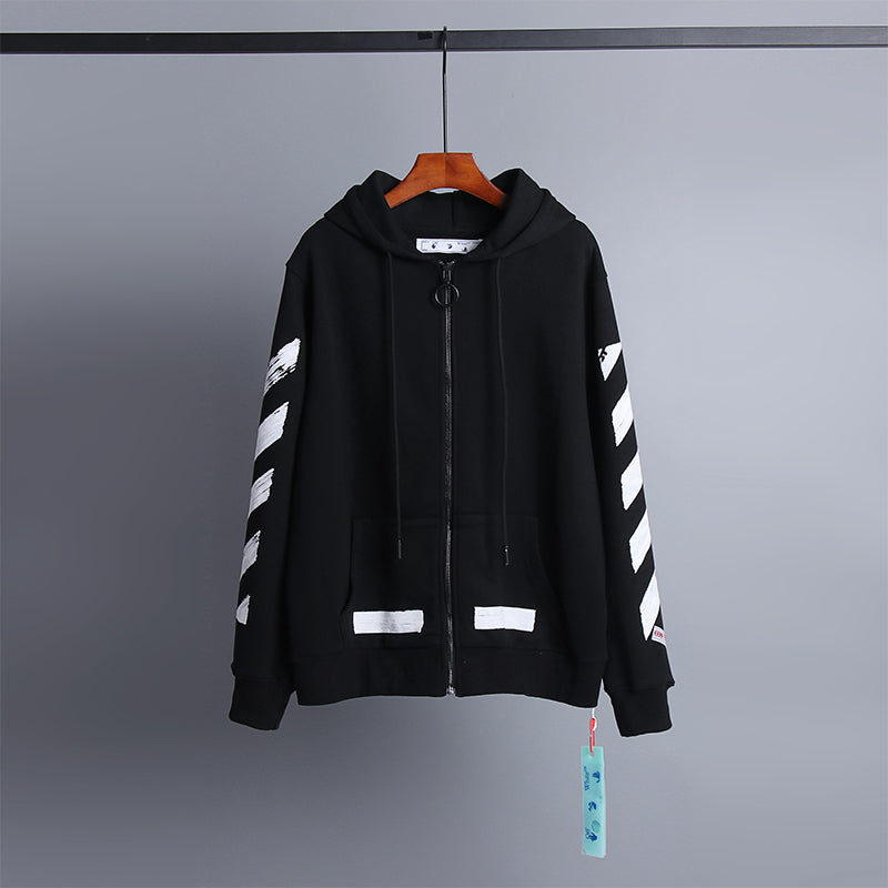 OW Hoodie Foamed Classic Arrow Pattern Sweatshirt