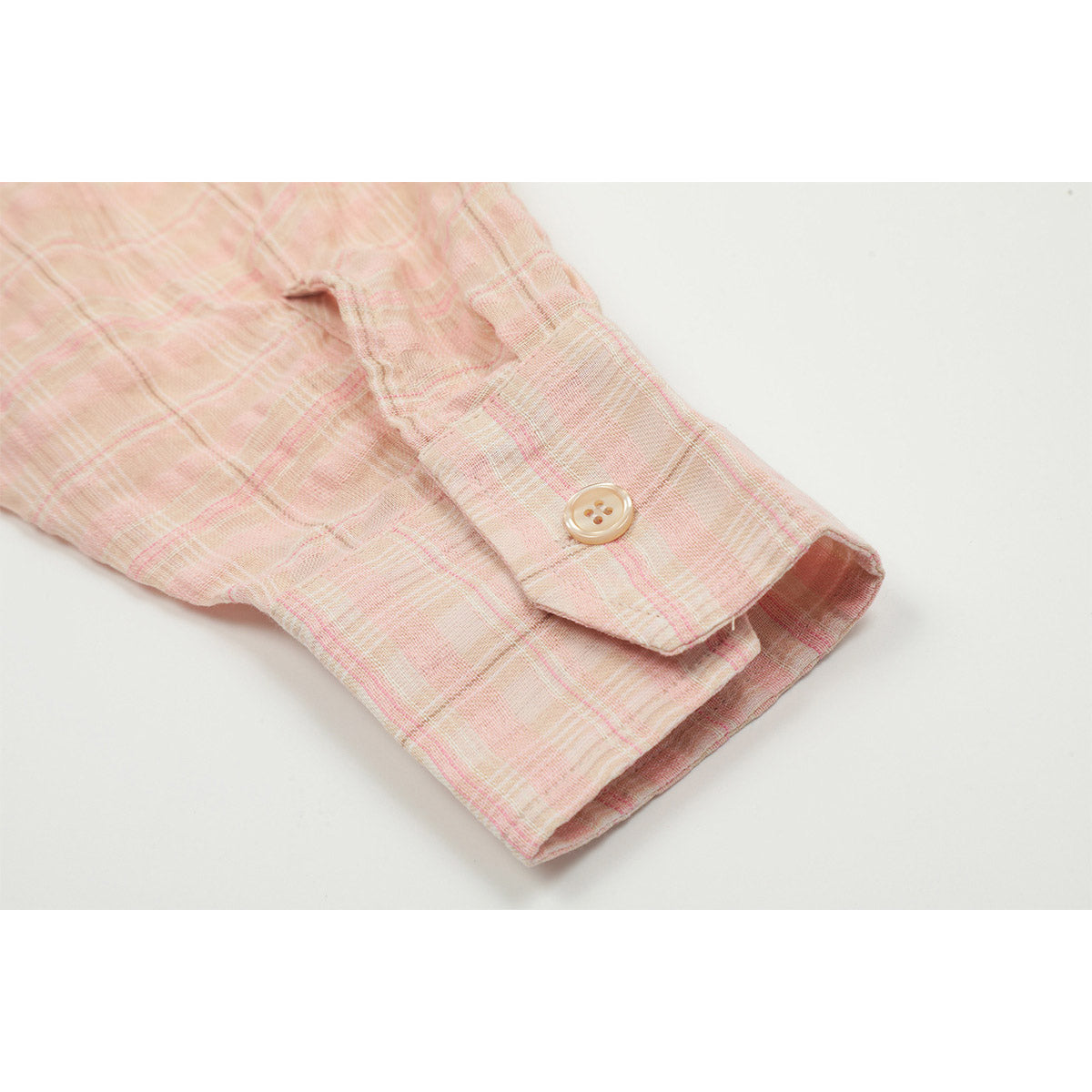 Unisex Shirts Our Legacy Pink Loose Checked Long Sleeve Shirt