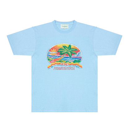 Casablanca T Shirts Fashion Print Street