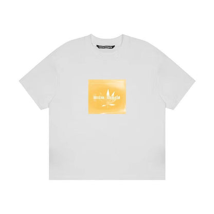 Palm Angels T Shirts Angel Leaves Letter Print Short-Sleeve T-shirt