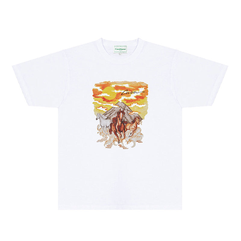 Casablanca T Shirts Fashion Print Street