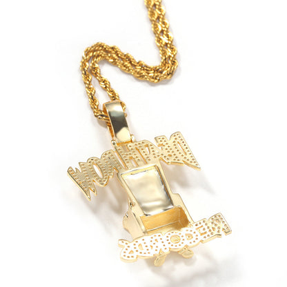 Jewelry DEATHROW Pendant Full Zircon Hiphop Letter Necklace Hip Hop St. Valentine's Royalty Word Up
