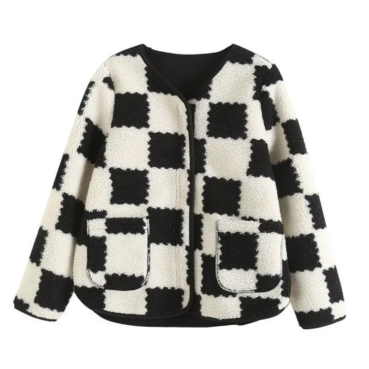 Women Cotton Coat Imitation Lamb Plush Loose
