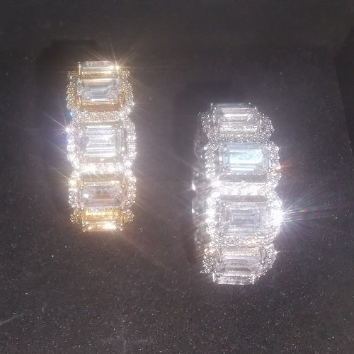 Rings Hip Hop INS Wind Ring Rectangular Zircon St. Valentine's